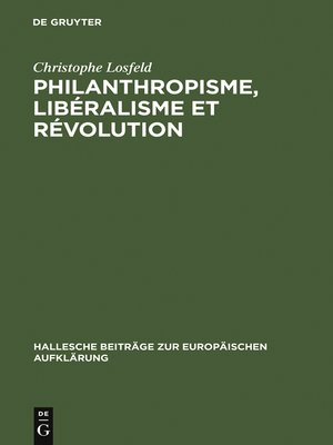 cover image of Philanthropisme, Libéralisme et Révolution